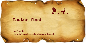 Mauter Abod névjegykártya